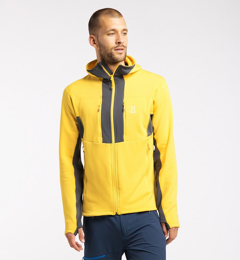 Haglöfs Roc Nordic Mid Layer Yellow/Black For Mens NYMIZ7930 Australia